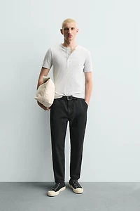 WASHED TAPERED FIT PANTS