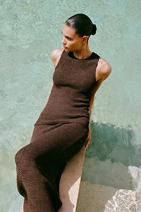 TEXTURED KNIT MAXI SKIRT