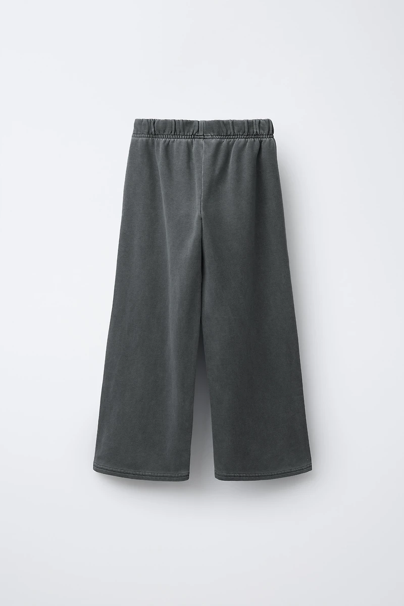 PANTALON WIDE LEG EFFET DÉLAVÉ