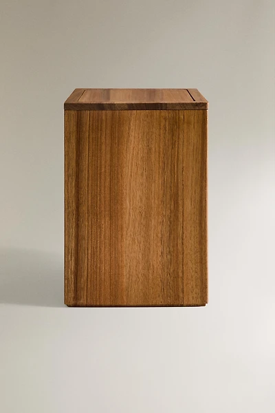 CORBEILLE À PAPIER CARRÉE SALLE DE BAIN BOIS GRAND FORMAT