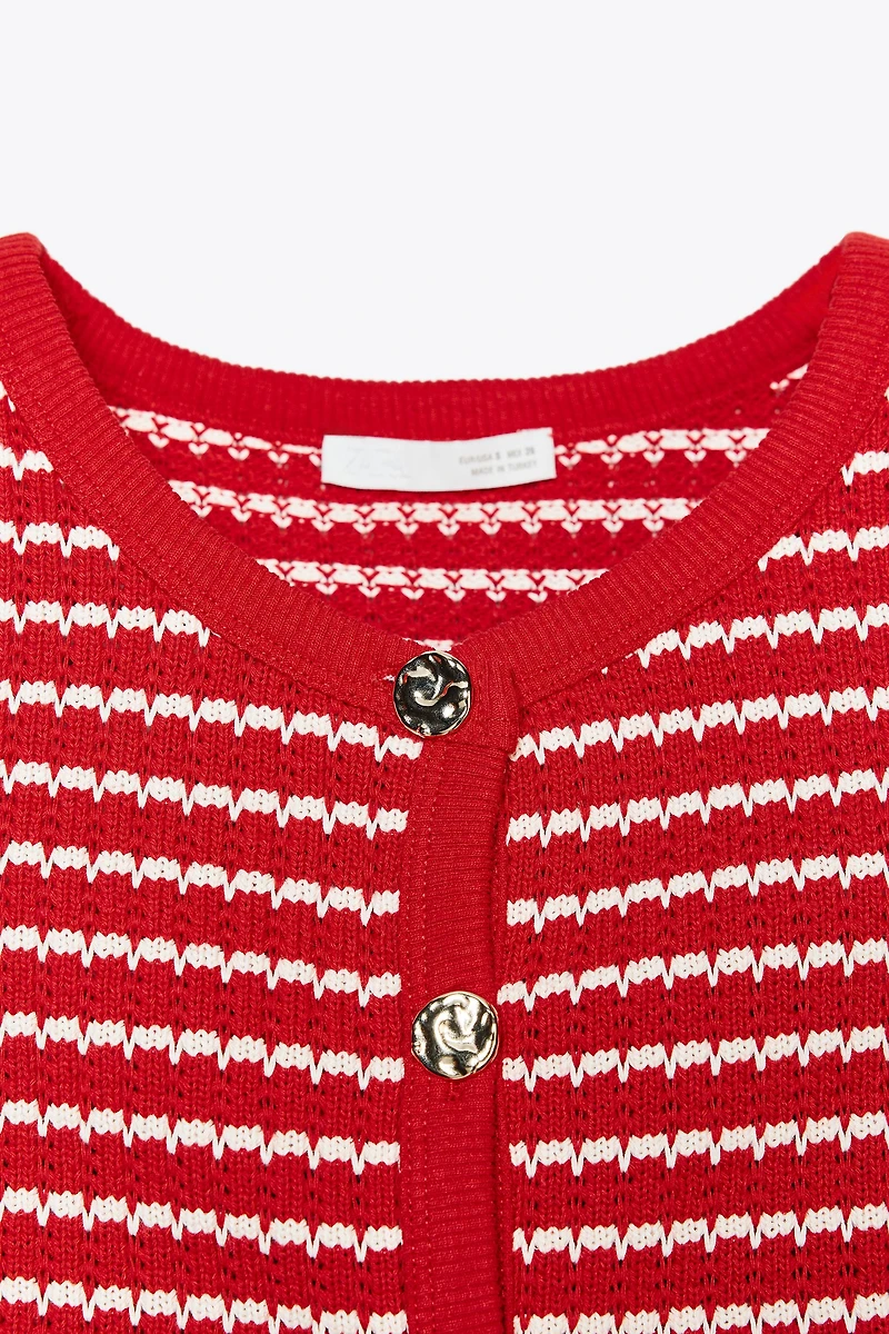 BUTTONED JACQUARD VEST TOP