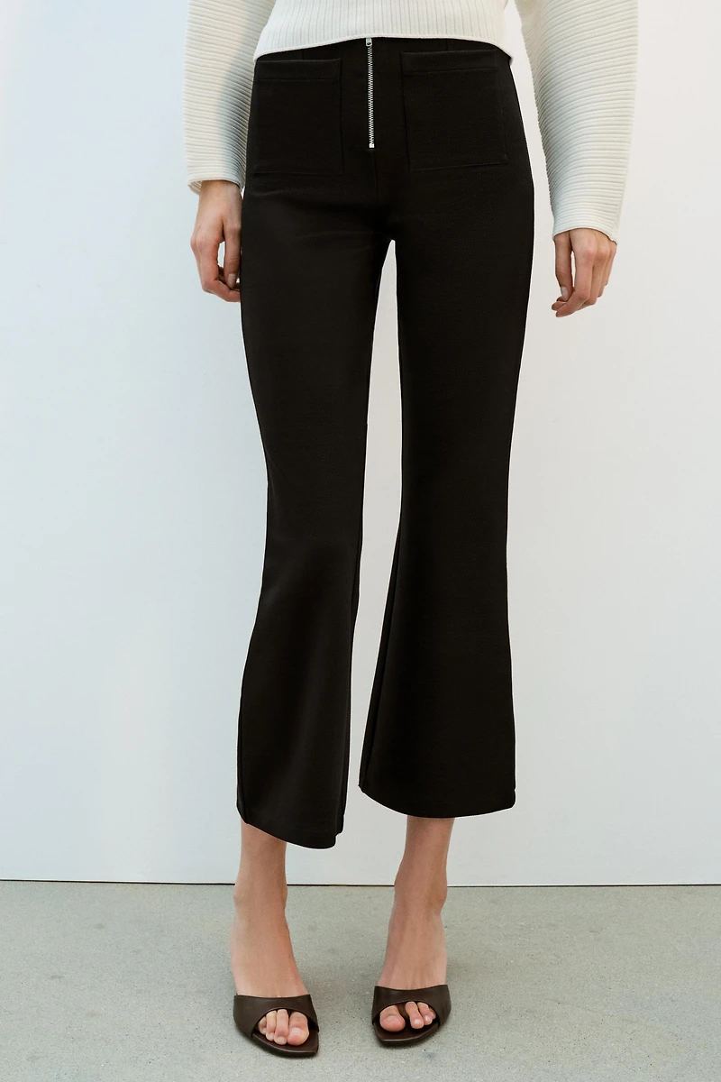 PANTALON FLARE À FERMETURE ÉCLAIR