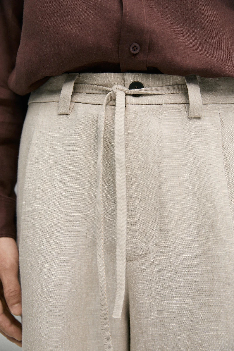 100% linen total look pants