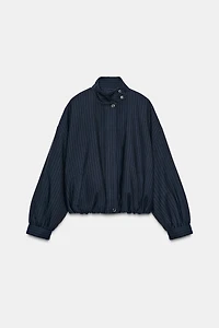 PINSTRIPED BOMBER JACKET