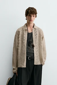CROCHET TEXTURED OVERSHIRT