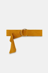 CEINTURE EN DAIM 100% À BOUCLE CIRCULAIRE