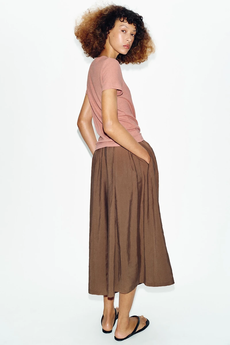 LINEN BLEND SHORT SLEEVE T-SHIRT