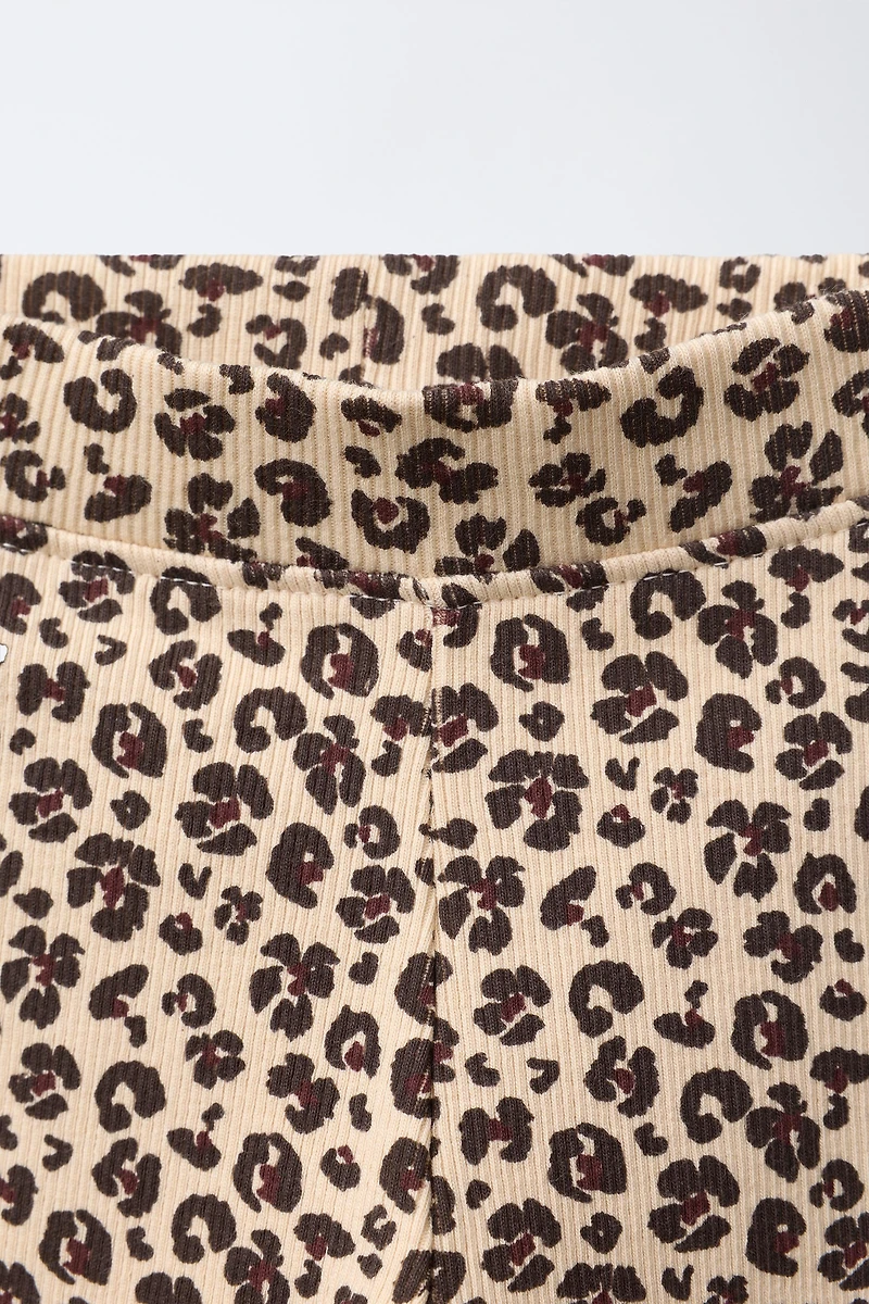 PRINTED RIBBED LEGGINGS
