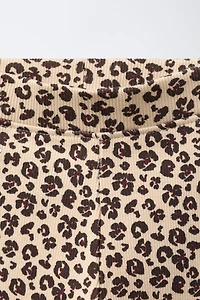 PRINTED RIBBED LEGGINGS