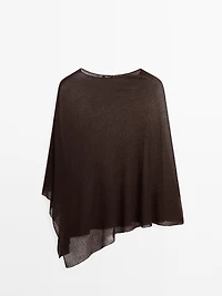Cape en maille coupe asymétrique