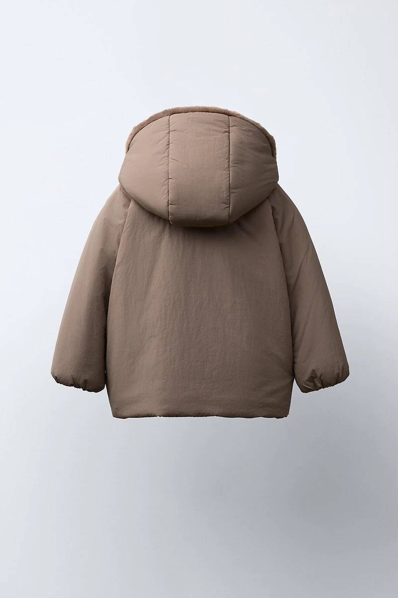 WATER REPELLENT PUFFER COAT WITH BOWS