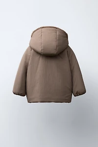 WATER REPELLENT PUFFER COAT WITH BOWS