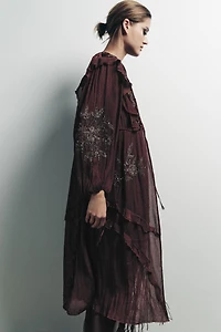 TOP BIMATIÈRE EN CRÊPE GEORGETTE À PAILLETTES