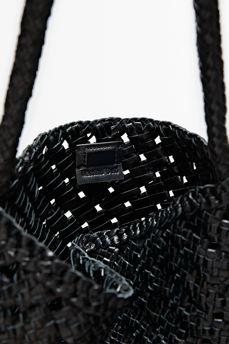 Braided nappa leather bag