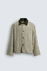 CONTRAST TEXTURED OVERSHIRT
