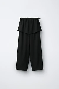 WIDE LEG PANTS WITH SKIRT AND TIES