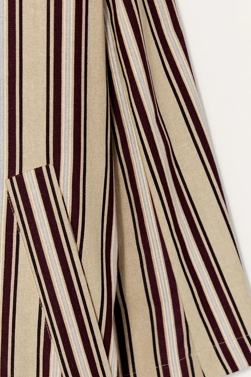 LIMITED EDITION STRIPED COTTON - LINEN TRENCH COAT