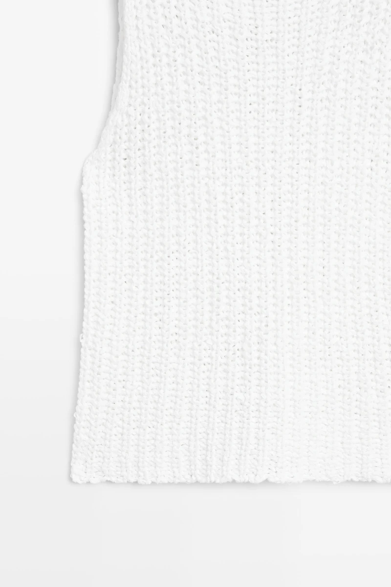 Textured cotton knit top