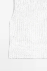 Textured cotton knit top