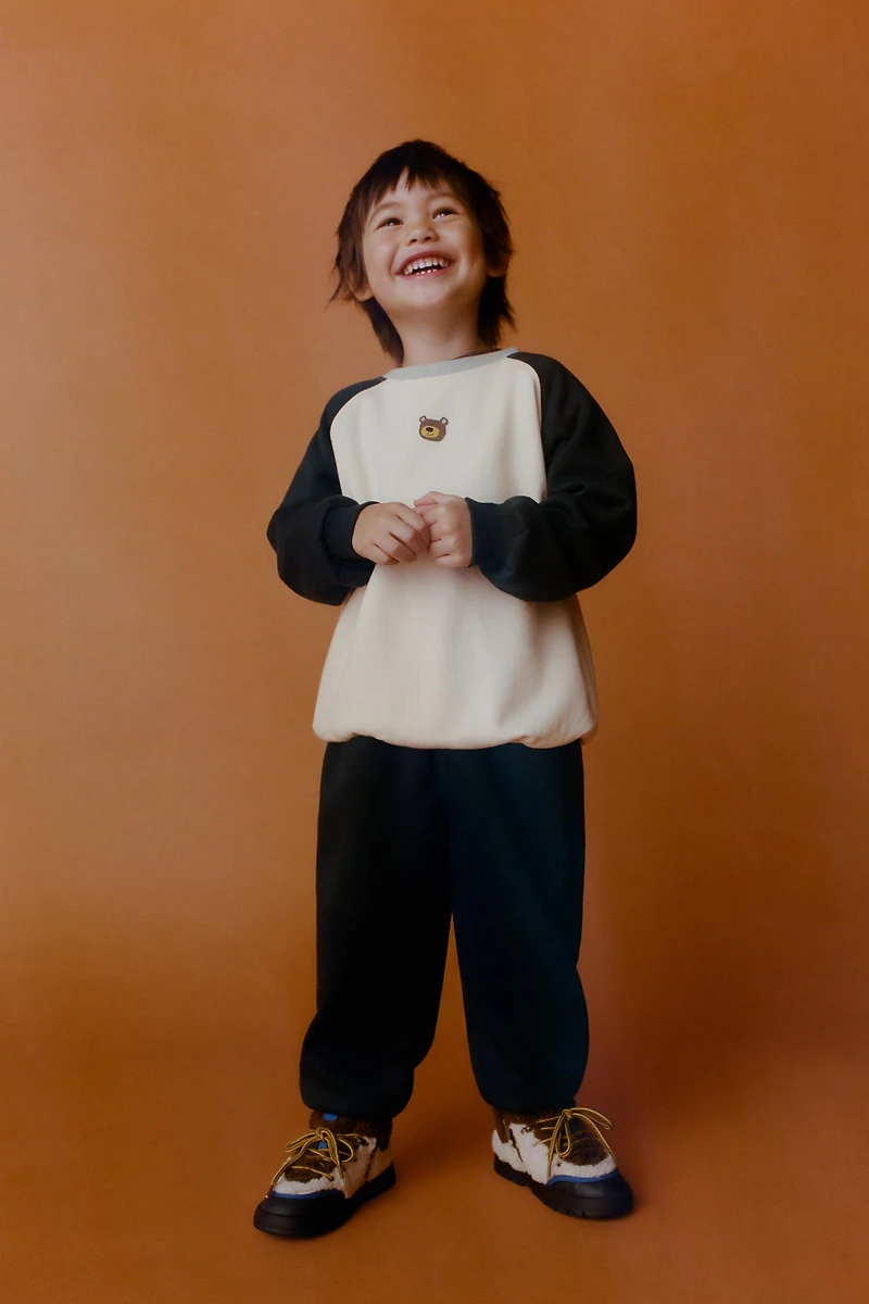 ENSEMBLE JOGGING SWEAT-SHIRT ET PANTALON JOGGER OURSON COLOR BLOCK