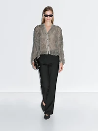 Gathered gingham shirt