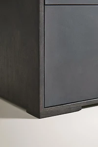 WOOD AND METAL BEDSIDE TABLE