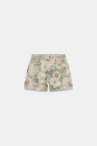 Z1975 MID-RISE FLORAL PRINT SHORTS