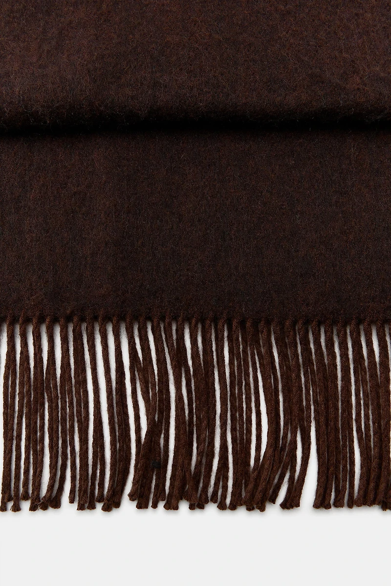 FOULARD UNI DOUX À FRANGES