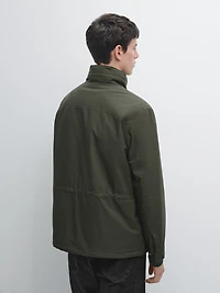 Water-repellent puffer jacket with pockets