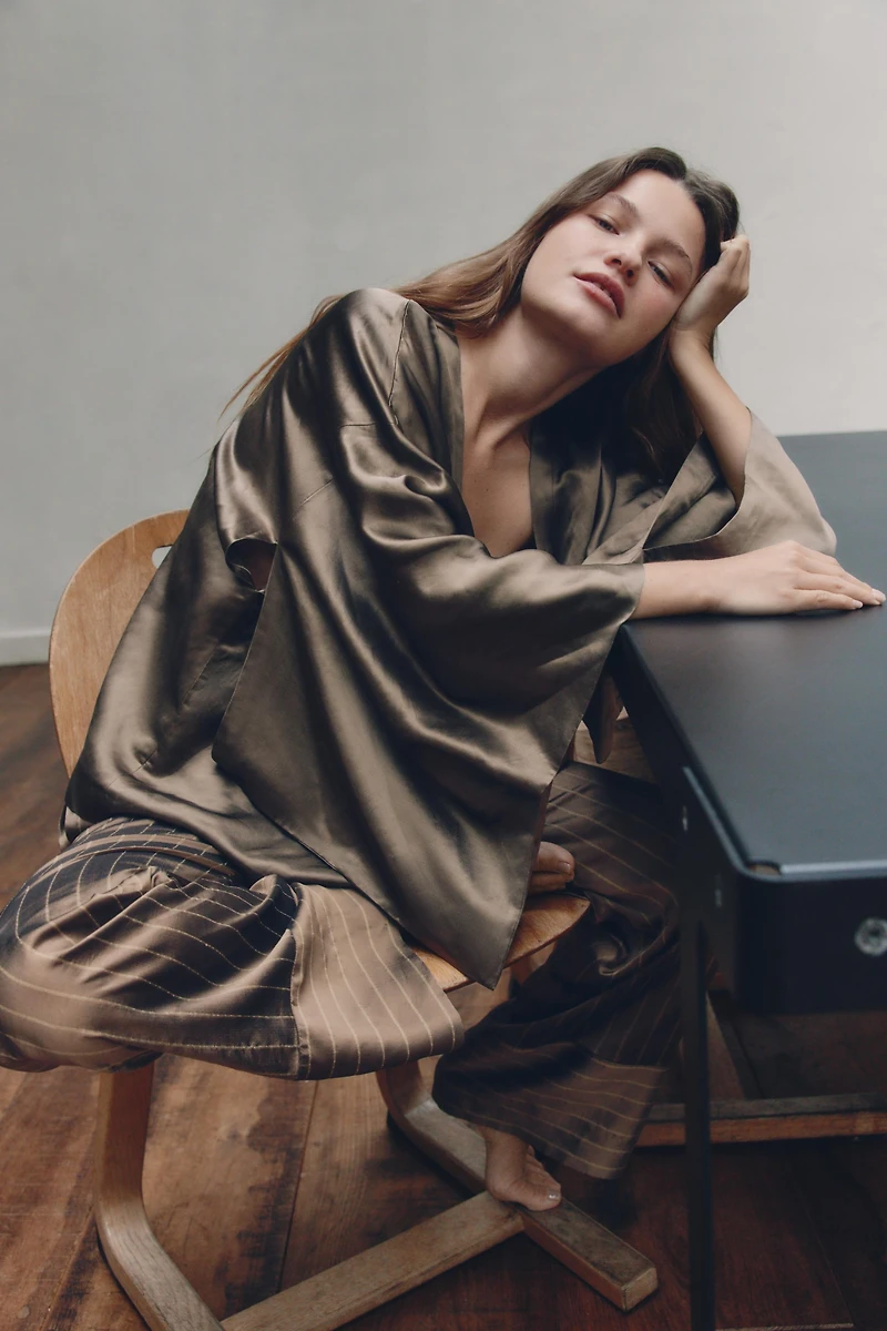 CHEMISE CROISÉE AVEC LIN