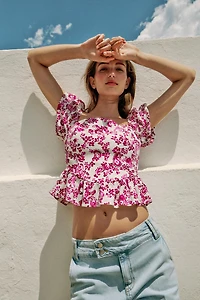 PRINTED BUSTIER TOP