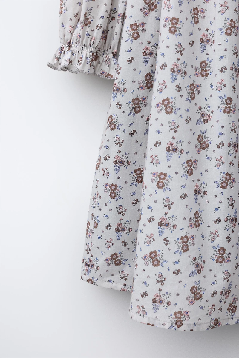 FLORAL PINTUCK DRESS