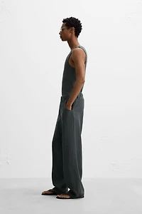 RIBBED COTTON-HEMP TANK TOP