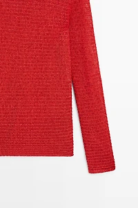 Boat neck knit sweater