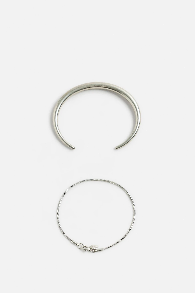 PACK OF 2 COMBINED METAL BRACELETS