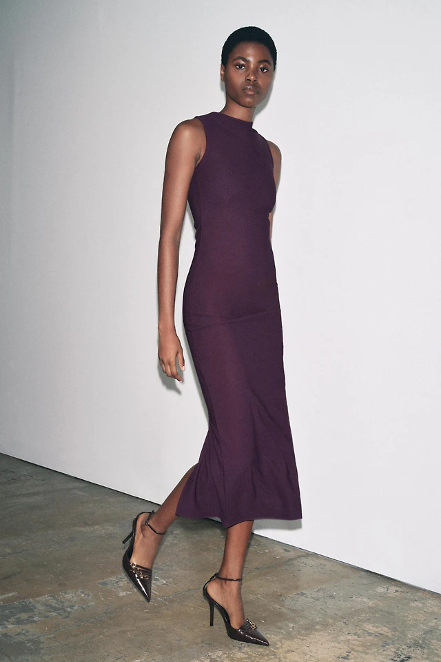 zara fitted crepe dress Zara Italian Wool Crepe Dress