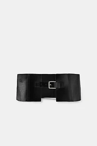 TEXTURED LEATHER CORSET BELT
