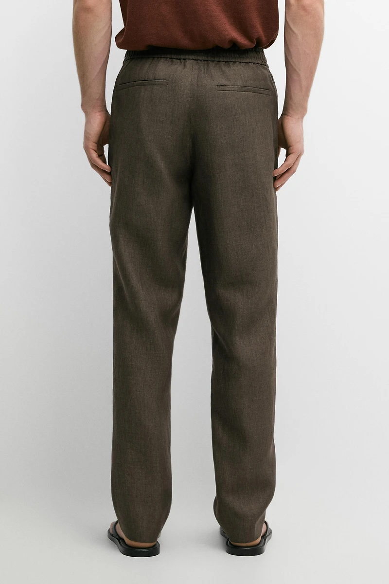 100% linen jogger fit trousers