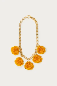 METAL RESIN FLOWERS NECKLACE MARISA BERENSON X ZARA