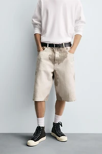 TEXTURED STRIPED SHORTS