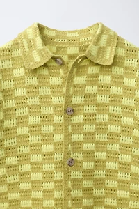 CHECKERBOARD CROCHET SHIRT