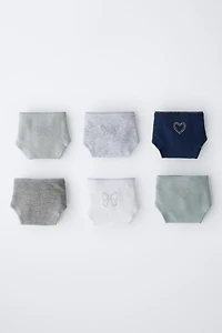 6-14 ANS/ LOT DE SIX CULOTTES À STRASS ET FORMES