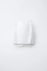 ELASTICATED LINEN BLEND VEST