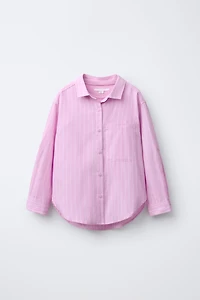 STRIPED POPLIN SHIRT AND RIB T-SHIRT PACK