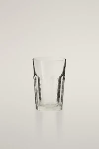 RAISED FLORAL DESIGN GLASS TUMBLER