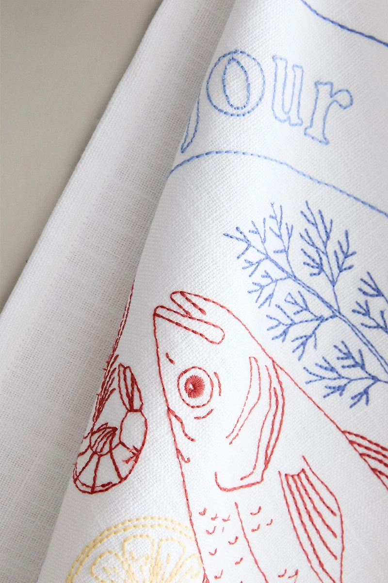 FISH PLATE TEA TOWEL