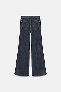 ZW COLLECTION HIGH-WAIST STRIPED FLARE JEANS