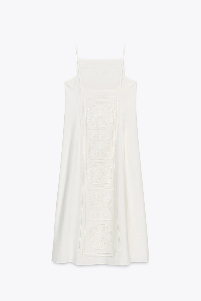 ZW COLLECTION EMBROIDERED LINEN DRESS