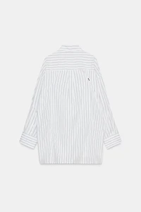 CHEMISE OVERSIZE EN POPELINE AVEC SURPIQÛRES