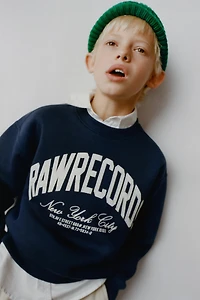 PLUSH TEXT SWEATSHIRT